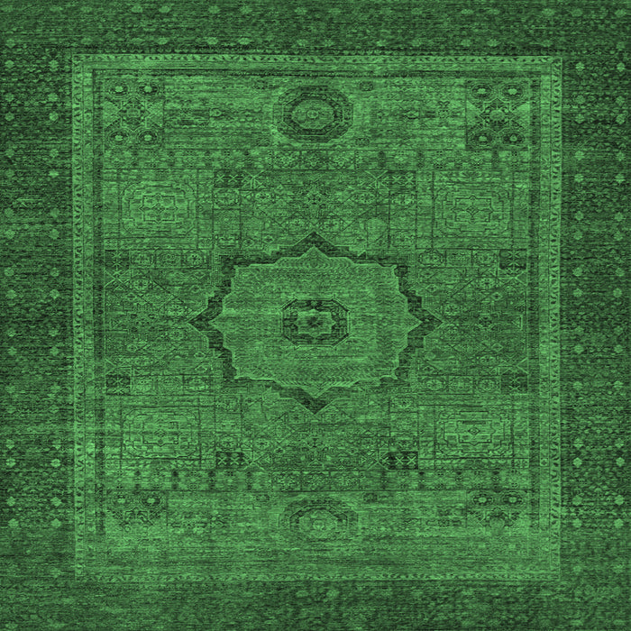 Square Abstract Emerald Green Modern Rug, abs1328emgrn