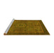 Sideview of Machine Washable Abstract Yellow Modern Rug, wshabs1328yw