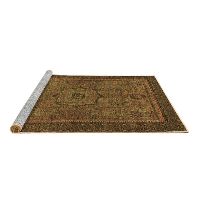 Sideview of Machine Washable Abstract Brown Modern Rug, wshabs1328brn