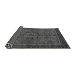 Sideview of Abstract Gray Modern Rug, abs1328gry
