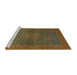 Sideview of Machine Washable Abstract Saddle Brown Rug, wshabs1329