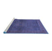 Sideview of Machine Washable Abstract Blue Modern Rug, wshabs1329blu