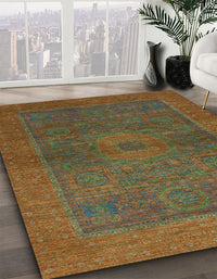 Abstract Saddle Brown Modern Rug, abs1329