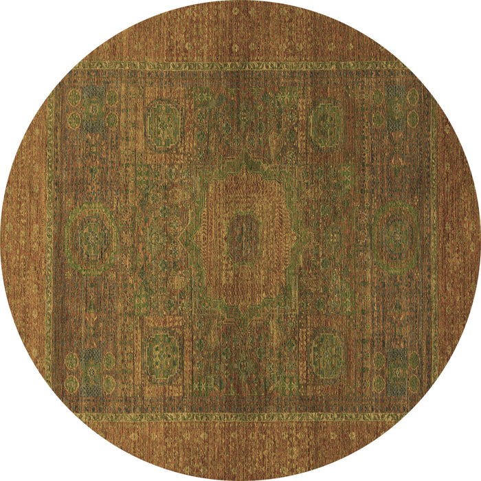Round Abstract Brown Modern Rug, abs1329brn