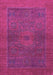 Machine Washable Abstract Pink Modern Rug, wshabs1329pnk