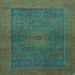 Square Abstract Light Blue Modern Rug, abs1329lblu