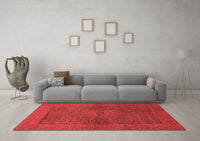 Machine Washable Abstract Red Modern Rug, wshabs1329red