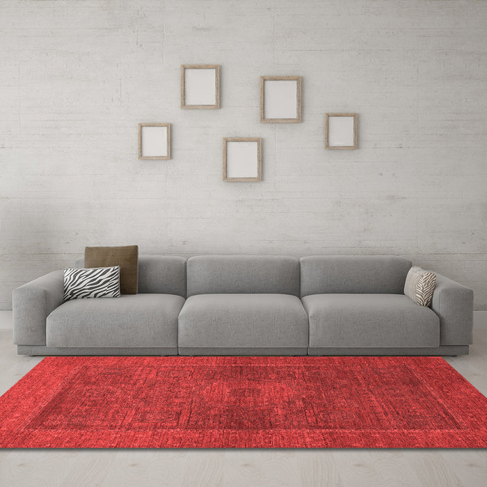 Modern Red Washable Rugs