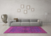 Machine Washable Abstract Purple Modern Rug, wshabs1329pur