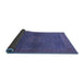 Sideview of Abstract Blue Modern Rug, abs1329blu