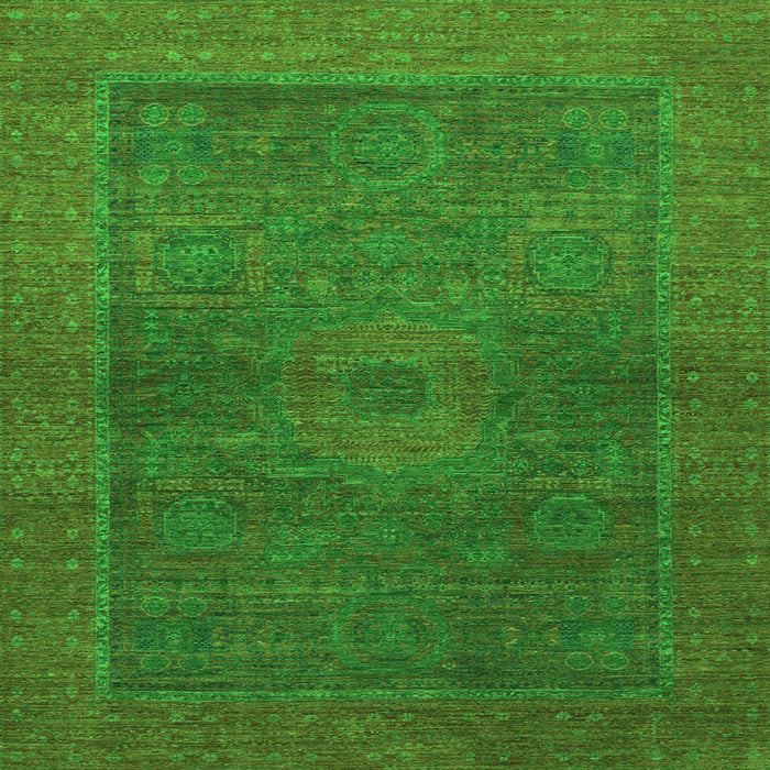 Square Abstract Green Modern Rug, abs1329grn
