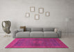 Machine Washable Abstract Pink Modern Rug in a Living Room, wshabs1329pnk