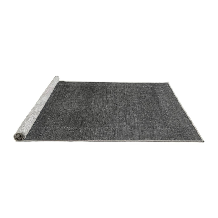 Sideview of Machine Washable Abstract Gray Modern Rug, wshabs1329gry