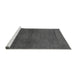 Sideview of Machine Washable Abstract Gray Modern Rug, wshabs1329gry