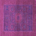 Square Abstract Purple Modern Rug, abs1329pur