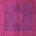 Square Abstract Pink Modern Rug, abs1329pnk