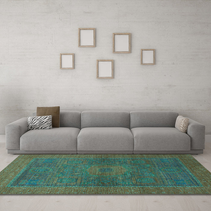 Machine Washable Abstract Light Blue Modern Rug in a Living Room, wshabs1329lblu