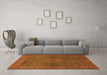 Machine Washable Abstract Orange Modern Area Rugs in a Living Room, wshabs1329org