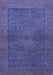 Machine Washable Abstract Blue Modern Rug, wshabs1329blu