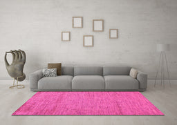 Machine Washable Abstract Pink Modern Rug in a Living Room, wshabs132pnk