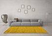 Machine Washable Abstract Yellow Modern Rug in a Living Room, wshabs132yw