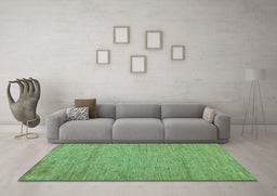 Machine Washable Abstract Turquoise Modern Area Rugs in a Living Room,, wshabs132turq