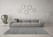 Machine Washable Abstract Gray Modern Rug in a Living Room,, wshabs132gry