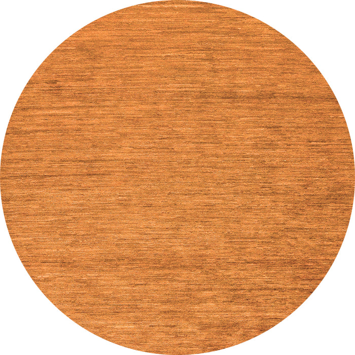 Round Machine Washable Abstract Orange Modern Area Rugs, wshabs132org