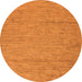 Round Machine Washable Abstract Orange Modern Area Rugs, wshabs132org