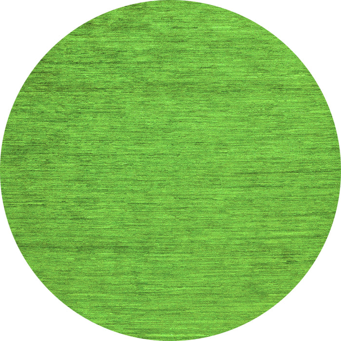 Round Machine Washable Abstract Green Modern Area Rugs, wshabs132grn