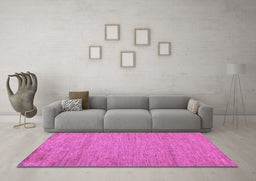 Machine Washable Abstract Purple Modern Area Rugs in a Living Room, wshabs132pur