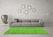 Machine Washable Abstract Green Modern Area Rugs in a Living Room,, wshabs132grn