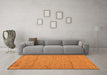 Machine Washable Abstract Orange Modern Area Rugs in a Living Room, wshabs132org