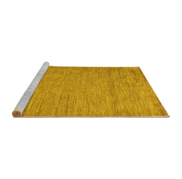 Sideview of Machine Washable Abstract Yellow Modern Rug, wshabs132yw