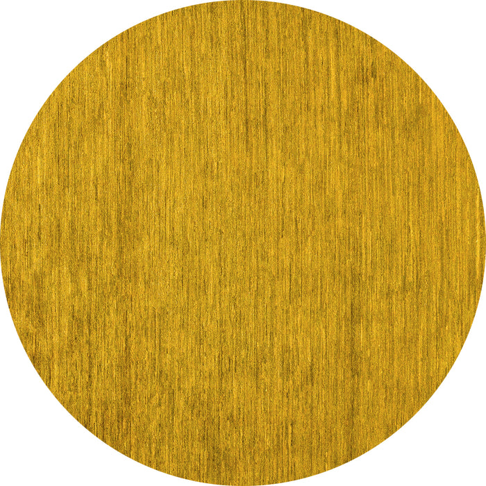 Round Machine Washable Abstract Yellow Modern Rug, wshabs132yw