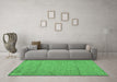 Machine Washable Abstract Emerald Green Modern Area Rugs in a Living Room,, wshabs132emgrn