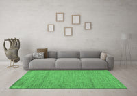 Machine Washable Abstract Emerald Green Modern Rug, wshabs132emgrn