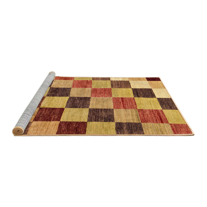 Sideview of Machine Washable Abstract Orange Rug, wshabs133