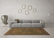 Machine Washable Abstract Brown Modern Rug in a Living Room,, wshabs1330brn