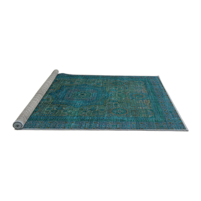 Sideview of Machine Washable Abstract Light Blue Modern Rug, wshabs1330lblu