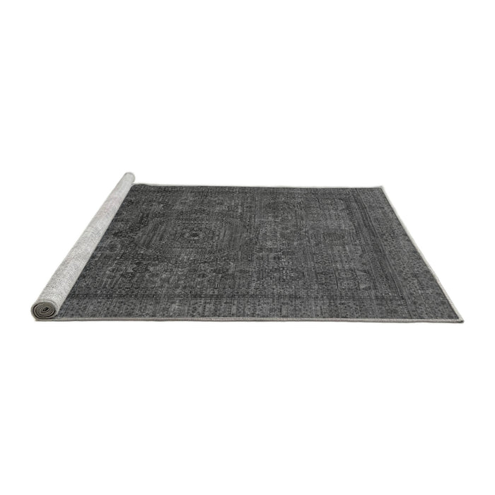 Sideview of Machine Washable Abstract Gray Modern Rug, wshabs1330gry