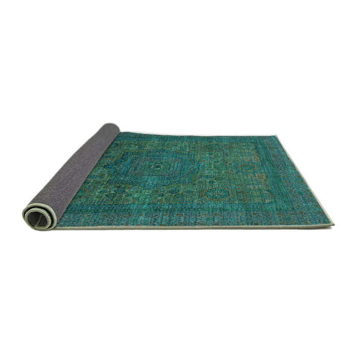 Sideview of Abstract Turquoise Modern Rug, abs1330turq