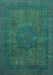 Machine Washable Abstract Turquoise Modern Area Rugs, wshabs1330turq