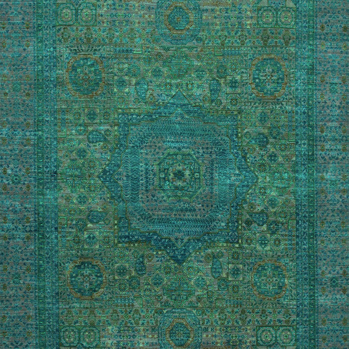 Machine Washable Abstract Turquoise Modern Area Rugs, wshabs1330turq
