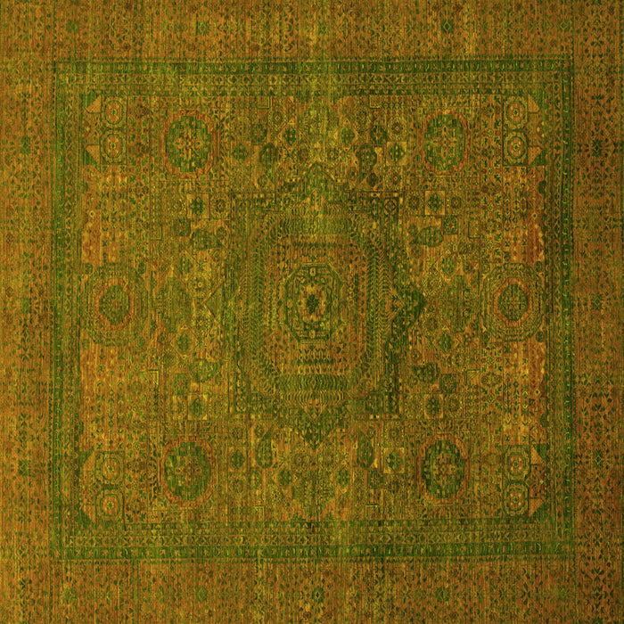 Square Abstract Yellow Modern Rug, abs1330yw