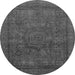 Round Machine Washable Abstract Gray Modern Rug, wshabs1330gry