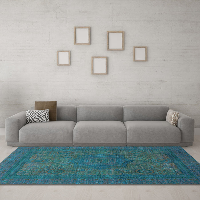 Machine Washable Abstract Light Blue Modern Rug in a Living Room, wshabs1330lblu