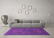 Machine Washable Abstract Purple Modern Area Rugs in a Living Room, wshabs1330pur