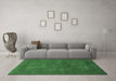 Machine Washable Abstract Emerald Green Modern Area Rugs in a Living Room,, wshabs1330emgrn