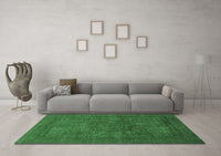 Machine Washable Abstract Emerald Green Modern Rug, wshabs1330emgrn